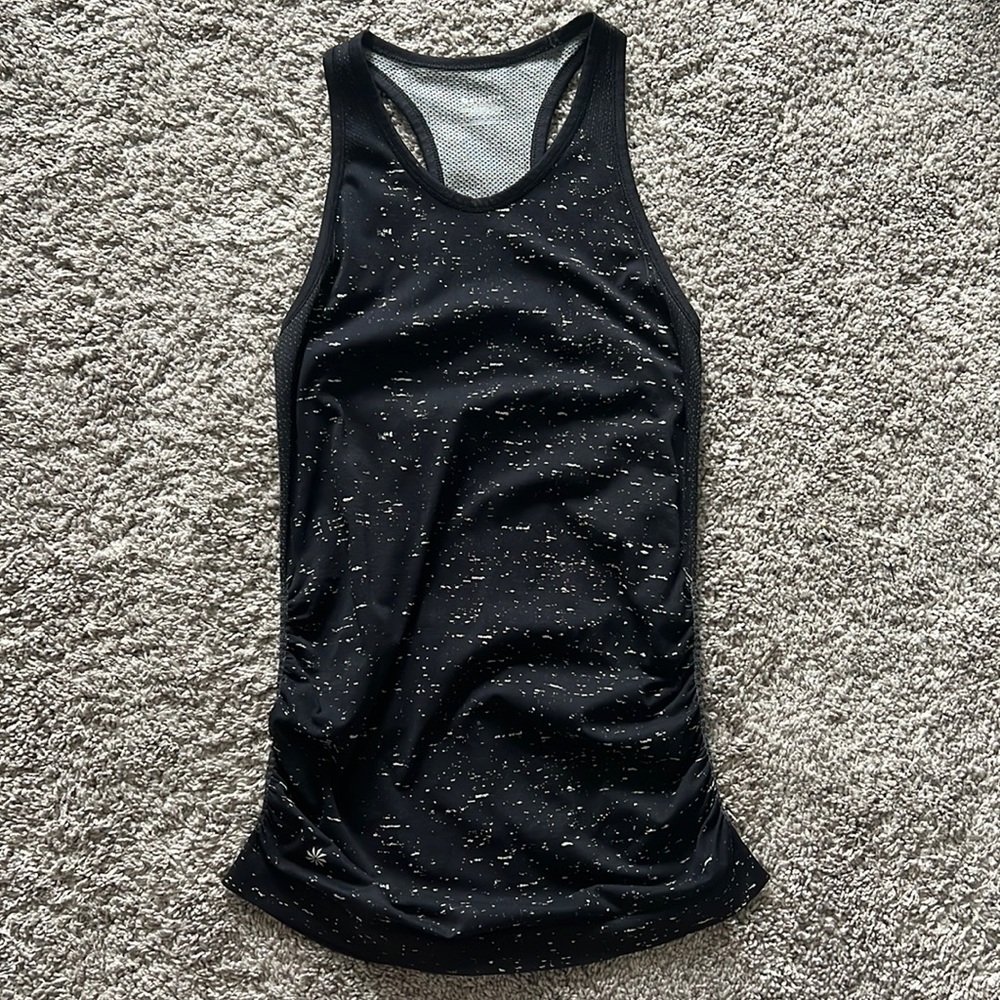 Athleta Speedlight Seamless Tank Top size Small black speckle EUC